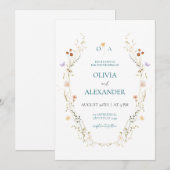 Invitation de mariage florale élégante (Devant / Derrière)