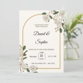 Invitation de mariage florale élégante (Debout devant)