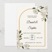 Invitation de mariage florale élégante (Devant / Derrière)