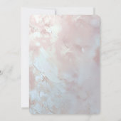 Invitation de mariage florale et perle ornée rose (Dos)