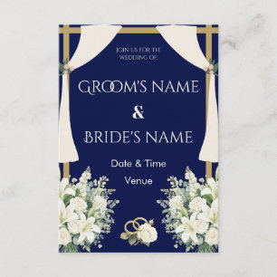 Invitation de mariage florale et royale de la mari