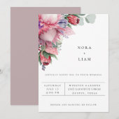 Invitation de mariage florale exotique Protéa (Devant / Derrière)