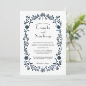 Invitation de mariage florale folklorique mexicain (Debout devant)