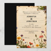Invitation de mariage florale imprimée pour amateu (Devant / Derrière)