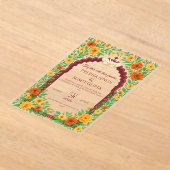 Invitation de mariage florale indienne traditionne (Poser)