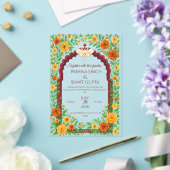 Invitation de mariage florale indienne traditionne (Insitu (Mariage))