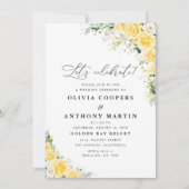 Invitation de mariage florale jaune élégante (Devant)