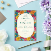 Invitation de mariage florale joyeuse (Insitu (Mariage))