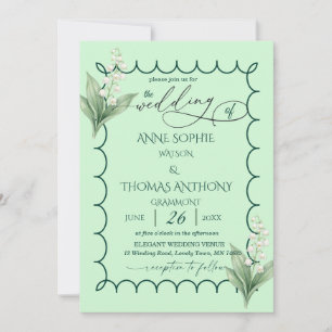 Invitation de mariage florale Lily de la vallée Él