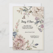 Invitation de mariage florale magnifique/Enregistr (Devant)