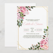 Invitation de mariage florale, mariage romantique (Devant / Derrière)