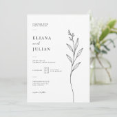 Invitation de mariage florale minimale propre et m (Debout devant)