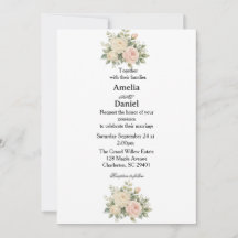 Invitation de mariage florale minimale simple