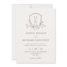 Invitation de mariage florale minimaliste élégante