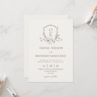 Invitation de mariage florale minimaliste élégante