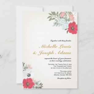 Invitation de mariage florale moderne