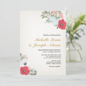 Invitation de mariage florale moderne (Debout devant)