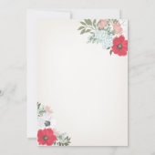 Invitation de mariage florale moderne (Dos)
