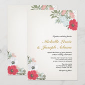 Invitation de mariage florale moderne (Devant / Derrière)