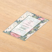 Invitation de mariage florale moderne transparente (Poser)