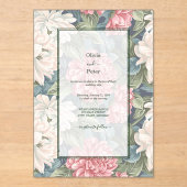 Invitation de mariage florale moderne transparente (Recto)