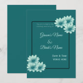 Invitation de mariage florale monochromatique mode (Devant / Derrière)