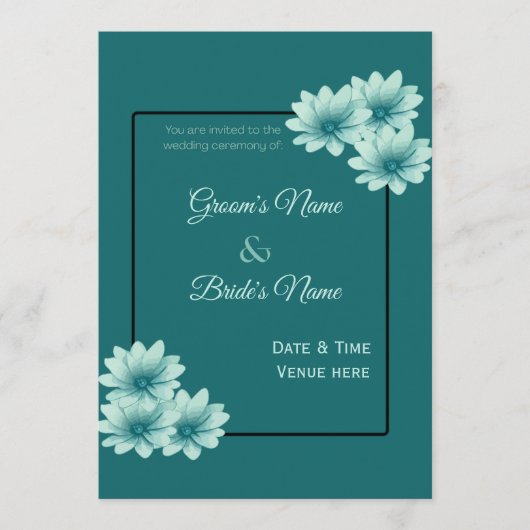 Invitation de mariage florale monochromatique mode (Devant)