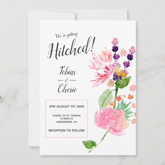 Invitation de mariage florale Nous nous marions (Devant)