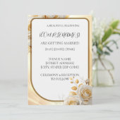 Invitation de mariage florale or simple (Debout devant)