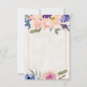 Invitation de mariage florale orange et bleue à bu (Devant)