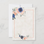 Invitation de mariage florale pêche et bleue à bud (Devant)