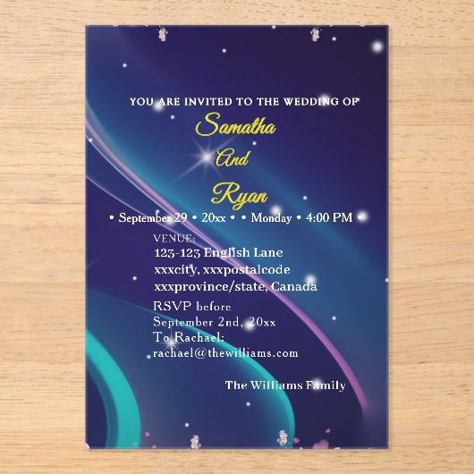 Invitation de mariage florale plate (Recto)