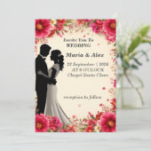 ✨ Invitation De Mariage Florale Pour Fête D'annive (Debout devant)