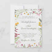 Invitation de mariage florale pour jardin économe (Devant)