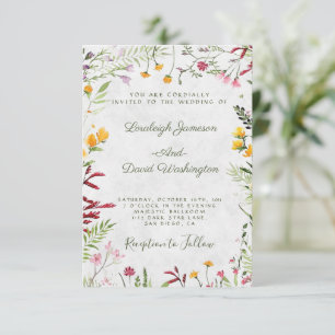 Invitation de mariage florale pour jardin économe