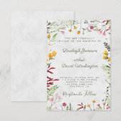 Invitation de mariage florale pour jardin économe (Devant / Derrière)