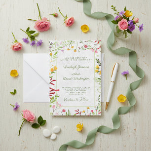 Invitation de mariage florale pour jardin économiq