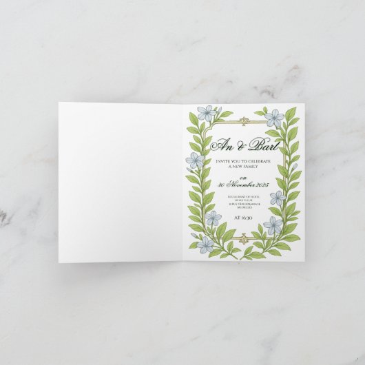 Invitation de mariage florale pour seniors (Intérieur)