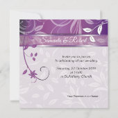 Invitation de mariage florale romantique (Dos)
