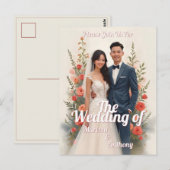 Invitation de mariage florale romantique de style (Devant / Derrière)