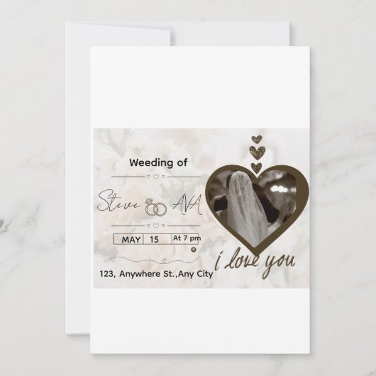 Invitation de mariage florale romantique | Élégant (Devant)