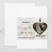 Invitation de mariage florale romantique | Élégant (Devant / Derrière)