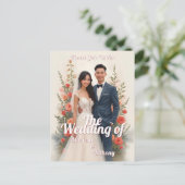 Invitation de mariage florale romantique style vin (Debout devant)