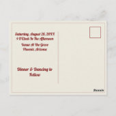 Invitation de mariage florale romantique style vin (Dos)