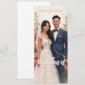 Invitation de mariage florale romantique style vin (Devant / Derrière)