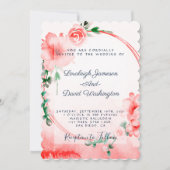 Invitation de mariage florale rose (Devant)