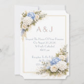 Invitation de mariage florale rose (Devant)