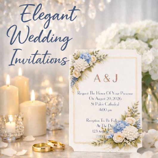 Invitation de mariage florale rose