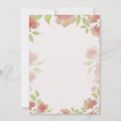 Invitation de mariage florale rose – Élégant rusti (Dos)