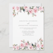 Invitation de mariage florale rose élégante (Devant)